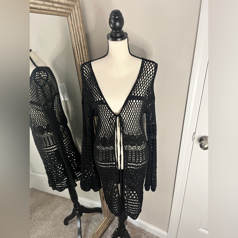 Black Crochet Cover-Up